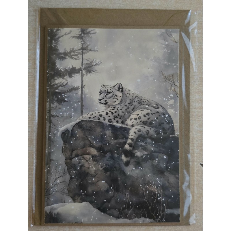 Karte Schneeleopard/Winterwald
