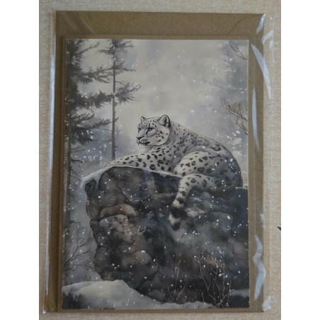 Karte Schneeleopard/Winterwald