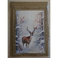 Karte Hirsch im Winterwald 5