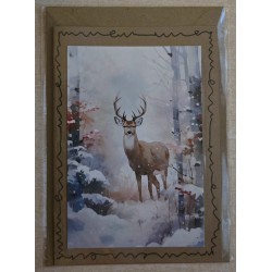 Karte Hirsch im Winterwald 6