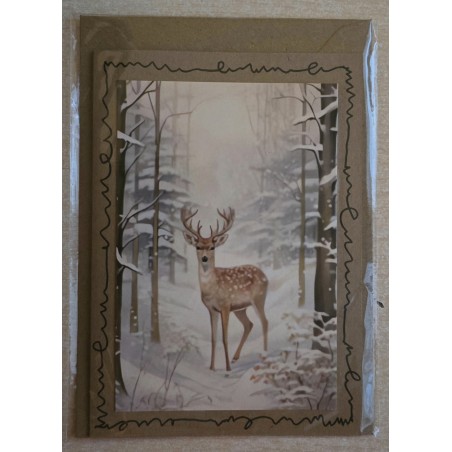 Karte Hirsch im Winterwald 7