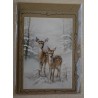 Karte Zwei Rehe im Winterwald 1