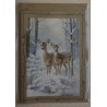 Karte Zwei Rehe im Winterwald 2
