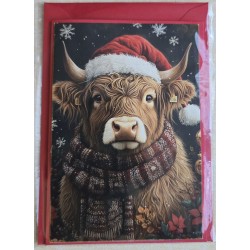 Karte Weihnachts Hochlandrind/Winterlandschaft 3