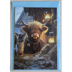 Karte Weihnachts Hochlandrind/Winterlandschaft 6