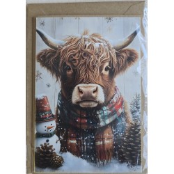 Karte Weihnachts Hochlandrind/Winterlandschaft 9