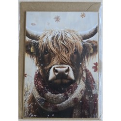 Karte Weihnachts Hochlandrind/Winterlandschaft 11