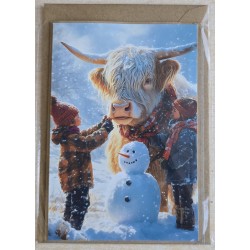 Karte Weihnachts Hochlandrind/Winterlandschaft 18