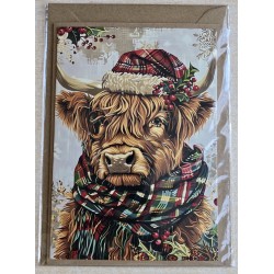 Karte Winter-Weihnachts Hochlandrind 1
