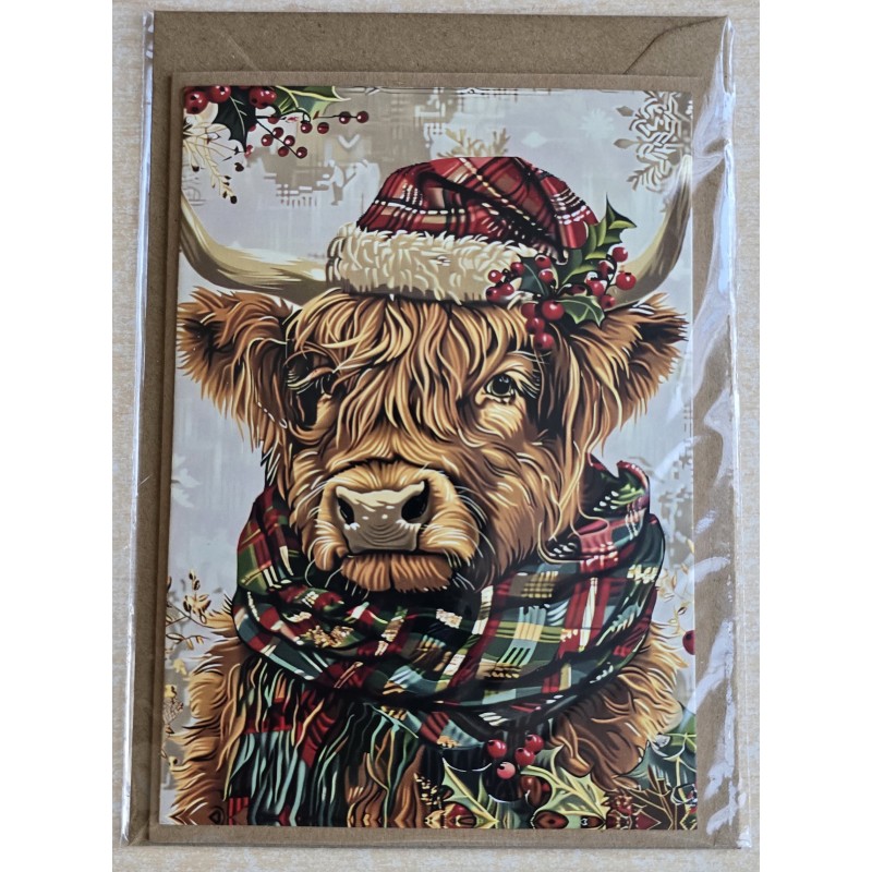 Karte Winter-Weihnachts Hochlandrind 1