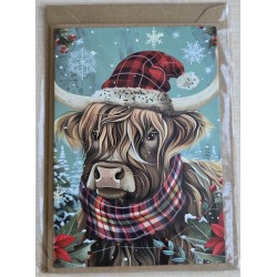 Karte Winter-Weihnachts Hochlandrind 2