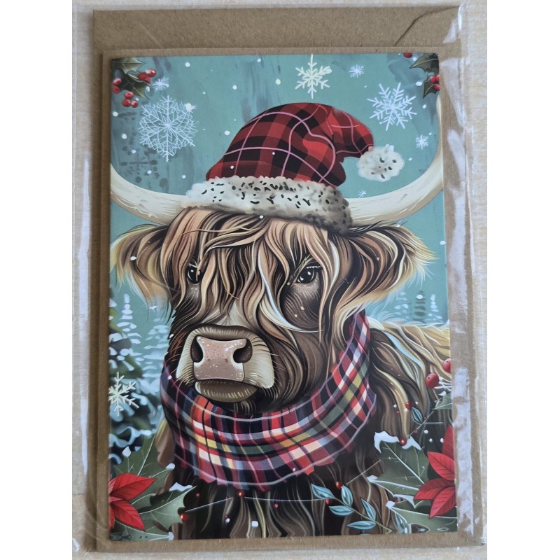Karte Winter-Weihnachts Hochlandrind 2