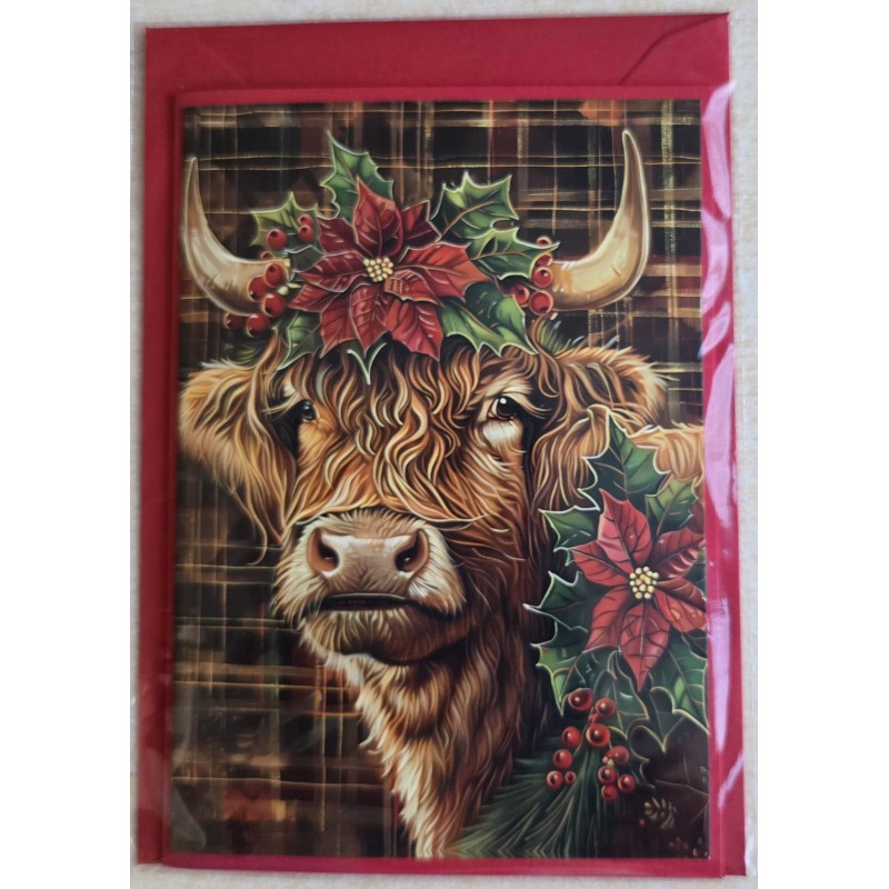 Karte Winter-Weihnachts Hochlandrind 6