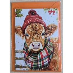 Karte Winter-Weihnachts Hochlandrind 10