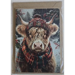 Karte Winter-Weihnachts Hochlandrind 11