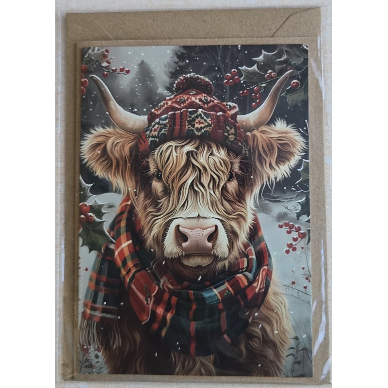 Karte Winter-Weihnachts Hochlandrind 11