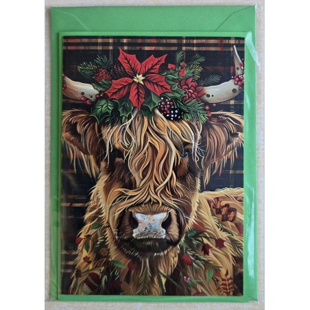 Karte Winter-Weihnachts Hochlandrind 14