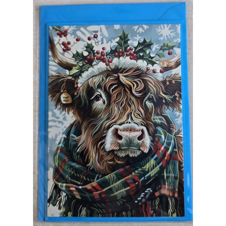 Karte Winter-Weihnachts Hochlandrind 16