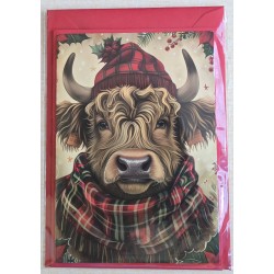 Karte Winter-Weihnachts Hochlandrind 24