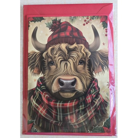 Karte Winter-Weihnachts Hochlandrind 24