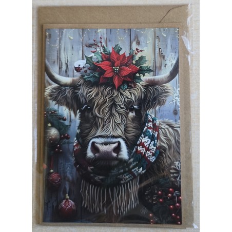 Karte Winter-Weihnachts Hochlandrind 25