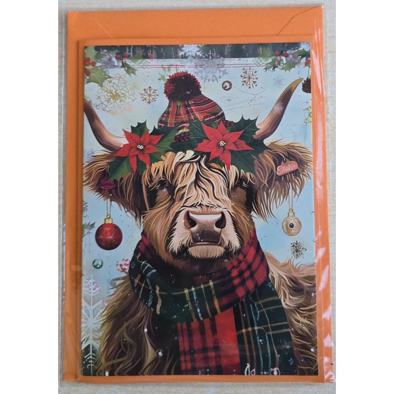 Karte Winter-Weihnachts Hochlandrind 28