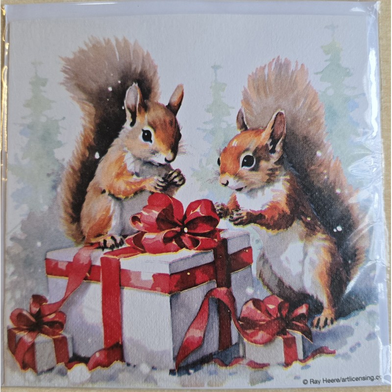 Karte Zwei Eichhörnchen/Geschenke