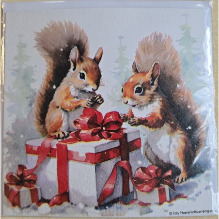 Karte Zwei Eichhörnchen/Geschenke