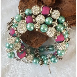 Wickelarmband mint/pink