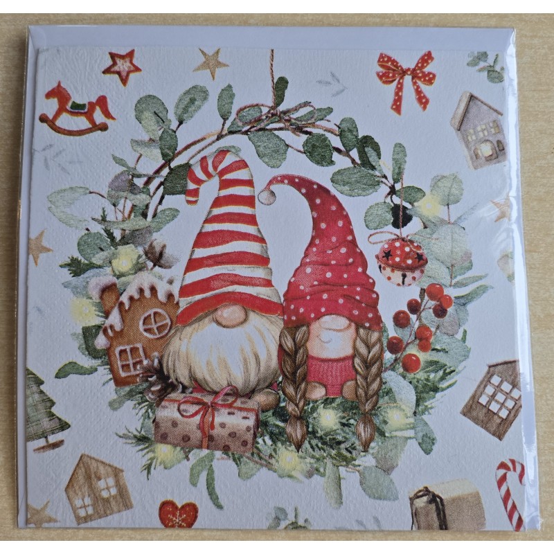 Karte Wichtel Päarchen/Lebkuchen