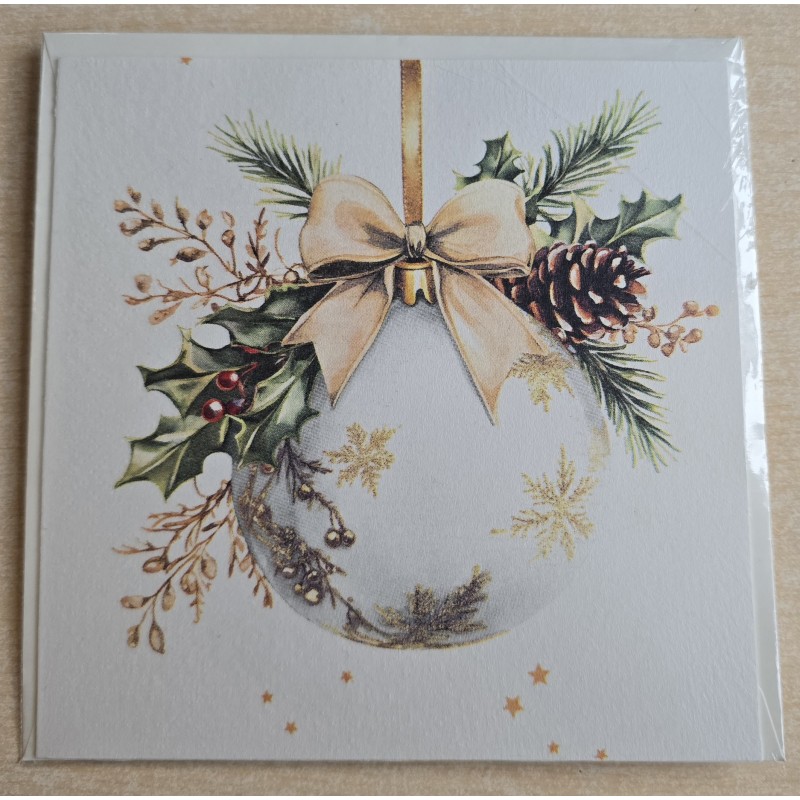 Karte Weihnachtskugel weiss