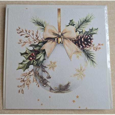 Karte Weihnachtskugel weiss
