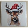 Karte Reh mit Weihnachtsmütze