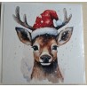 Karte Hirsch mit Weihnachtsmütze