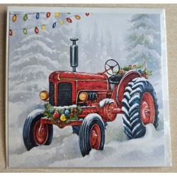 Karte Roter Traktor/Lichterkette