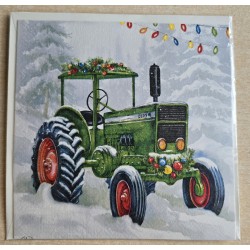 Karte Grüner Traktor/Lichterkette