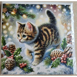 Karte Junge Katze im Schnee