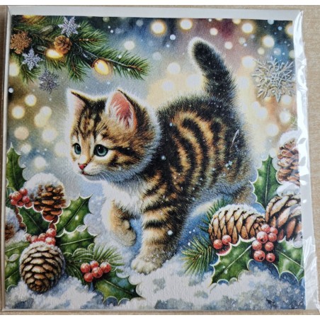 Karte Junge Katze im Schnee