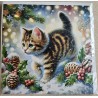 Karte Junge Katze im Schnee