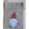 Geschenk Jute Beutel Wichtel pink 1