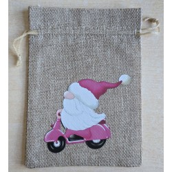 Geschenk Jute Beutel Wichtel pink 5