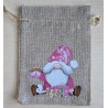Geschenk Jute Beutel Wichtel pink 6