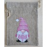 Geschenk Jute Beutel Wichtel pink 9