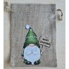 Geschenk Jute Beutel Wichtel grün 1