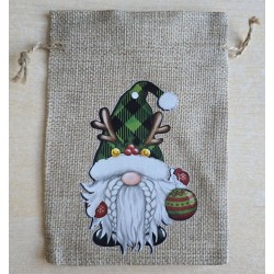 Geschenk Jute Beutel Wichtel grün 2
