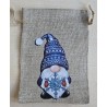 Geschenk Jute Beutel Wichtel blau 1