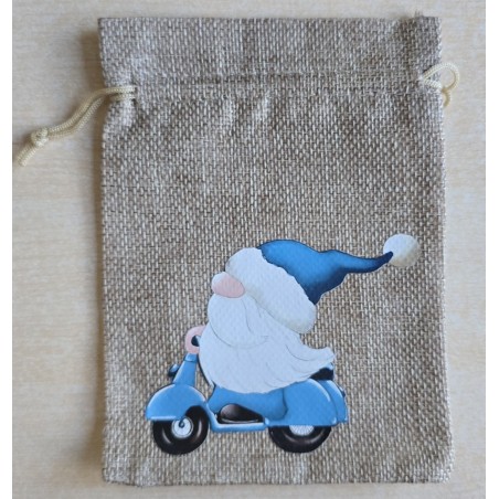 Geschenk Jute Beutel Wichtel türkis 1