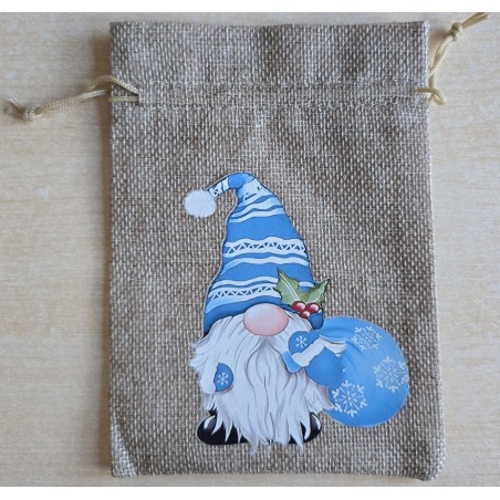 Geschenk Jute Beutel Wichtel türkis 2