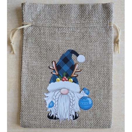 Geschenk Jute Beutel Wichtel türkis 4