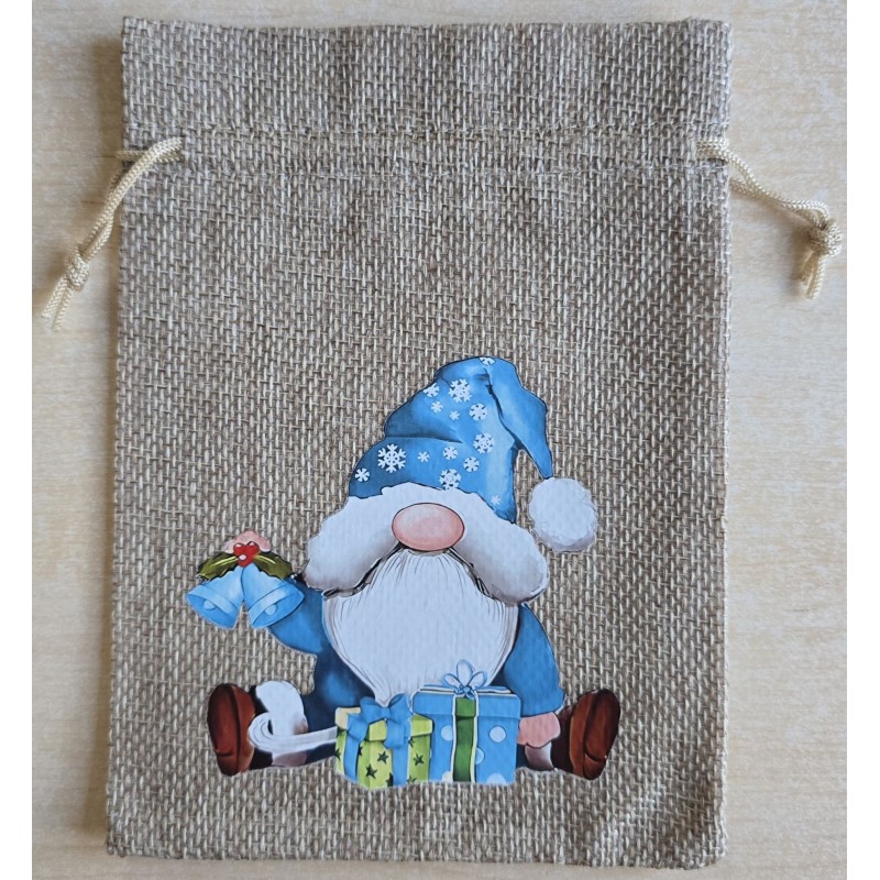 Geschenk Jute Beutel Wichtel türkis 5